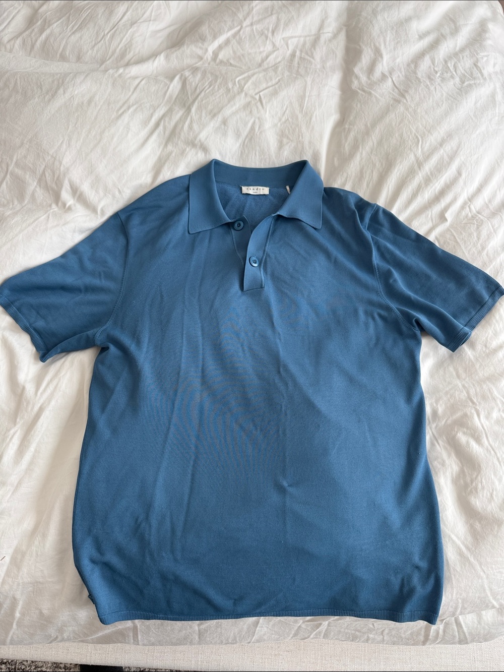 Sandro Men's Blue Two-Button Polo